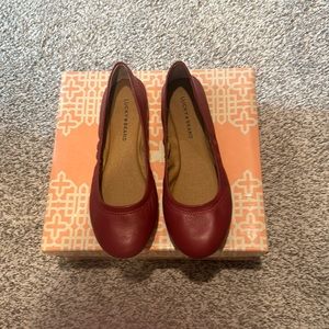 Lucky Brand burgundy leather flats